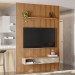 Painel para TV Até 75 Polegadas 1 Porta 180 Cm Nature Ripado/Off White - Linea Brasil