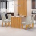 Mesa de Jantar 4 Lugares Bella Canela com Vidro Ripado Cinamomo/Off White/Bege Claro - Cel Móveis