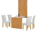 Mesa de Jantar 4 Lugares Bella Canela com Vidro Ripado Cinamomo/Off White/Boucle Gelo - Cel Móveis