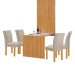 Mesa de Jantar 4 Lugares Bella Canela com Vidro Ripado Cinamomo/Off White/Boucle Bege - Cel Móveis