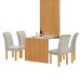 Mesa de Jantar 4 Lugares Bella Arizona com Vidro Ripado Cinamomo/Off White/Bege Claro - Cel Móveis