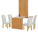 Mesa de Jantar 4 Lugares Bella Arizona com Vidro Ripado Cinamomo/Off White/Boucle Gelo - Cel Móveis