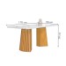 Mesa de Jantar 6 Lugares Stella com Vidro Ripado Cinamomo/Off White/Boucle Cinza - Cel Móveis