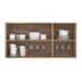 Armário de Cozinha Aéreo 3 Portas com Vidro Carvalho Oak/Cristalo - Decibal