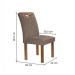 Mesa de Jantar 6 Lugares Stella com Vidro Ripado Chocolate/Off White/Bege Escuro - Cel Móveis