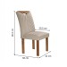 Mesa de Jantar 6 Lugares Stella com Vidro Ripado Chocolate/Off White/Boucle Bege - Cel Móveis