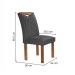 Mesa de Jantar 6 Lugares Stella com Vidro Ripado Chocolate/Off White/Boucle Cinza - Cel Móveis