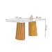 Mesa de Jantar 6 Lugares Stella Canela com Vidro Ripado Cinamomo/Off White/Bege Claro - Cel Móveis