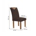 Mesa de Jantar 4 Lugares Stella com Vidro Ripado Chocolate/Off White/Marrom - Cel Móveis