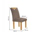 Mesa de Jantar 4 Lugares Stella com Vidro Ripado Cinamomo/Off White/Bege Escuro - Cel Móveis