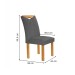 Mesa de Jantar 4 Lugares Stella com Vidro Ripado Cinamomo/Off White/Cinza - Cel Móveis
