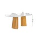 Mesa de Jantar 4 Lugares Stella Canela com Vidro Ripado Cinamomo/Off White/Cinza - Cel Móveis