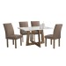 Mesa de Jantar 4 Lugares Arizona Canela com Vidro Chocolate/Off White/Bege Escuro 20766 - Cel Móveis