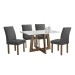 Mesa de Jantar 4 Lugares Arizona Canela com Vidro Chocolate/Off White/Cinza 20766 - Cel Móveis