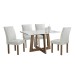 Mesa de Jantar 4 Lugares Arizona Canela com Vidro Chocolate/Off White/Boucle Gelo 20766 - Cel Móveis