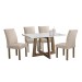 Mesa de Jantar 4 Lugares Arizona Canela com Vidro Chocolate/Off White/Boucle Bege 20766 - Cel Móveis