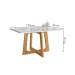Mesa de Jantar 4 Lugares Arizona Canela com Vidro Cinamomo/Off White/Bege Claro 20766 - Cel Móveis