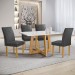 Mesa de Jantar 4 Lugares Arizona Canela com Vidro Cinamomo/Off White/Boucle Cinza 20766 - Cel Móveis