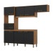 Cozinha Compacta 7 Portas 2 Gavetas Nature/Preto B107 - Briz