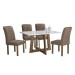Mesa de Jantar 4 Lugares Arizona com Vidro  Chocolate/Off White/Bege Escuro 20767 - Cel Móveis