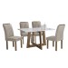 Mesa de Jantar 4 Lugares Arizona com Vidro Chocolate/Off White/Bege Claro 20767 - Cel Móveis