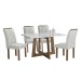 Mesa de Jantar 4 Lugares Arizona com Vidro Chocolate/Off White/Boucle Gelo 20767 - Cel Móveis