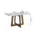 Mesa de Jantar 4 Lugares Arizona com Vidro Chocolate/Off White/Boucle Bege 20767 - Cel Móveis
