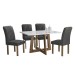 Mesa de Jantar 4 Lugares Arizona com Vidro Chocolate/Off White/Boucle Cinza 20767 - Cel Móveis