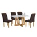 Mesa de Jantar 4 Lugares Arizona com Vidro  Cinamomo/Off White/Marrom 20767 - Cel Móveis