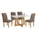 Mesa de Jantar 4 Lugares Arizona com Vidro  Cinamomo/Off White/Bege Escuro 20767 - Cel Móveis