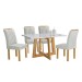 Mesa de Jantar 4 Lugares Arizona com Vidro Cinamomo/Off White/Boucle Gelo 20767 - Cel Móveis