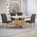 Mesa de Jantar 4 Lugares Arizona com Vidro Cinamomo/Off White/Boucle Cinza 20767 - Cel Móveis