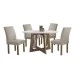 Mesa de Jantar 4 Lugares Arizona Canela com Vidro Chocolate/Off White/Veludo Bege Claro 20770  - Cel Móveis