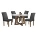 Mesa de Jantar 4 Lugares Arizona Canela com Vidro Chocolate/Off White/Boucle Cinza 20770 - Cel Móveis