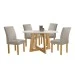 Mesa de Jantar 4 Lugares Arizona Canela com Vidro Cinamomo/Off White/Veludo Bege Claro 20770 - Cel Móveis