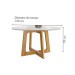 Mesa de Jantar 4 Lugares Arizona Canela com Vidro Cinamomo/Off White/Boucle Gelo 20770 - Cel Móveis