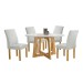Mesa de Jantar 4 Lugares Arizona Canela com Vidro Cinamomo/Off White/Boucle Gelo 20770 - Cel Móveis