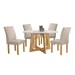 Mesa de Jantar 4 Lugares Arizona Canela com Vidro Cinamomo/Off White/Boucle Bege 20770  - Cel Móveis