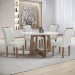 Mesa de Jantar 4 Lugares Arizona com Vidro Chocolate/Off White/Boucle Gelo 20771  - Cel Móveis