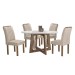 Mesa de Jantar 4 Lugares Arizona com Vidro Chocolate/Off White/Boucle Bege 20771 - Cel Móveis