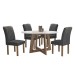 Mesa de Jantar 4 Lugares Arizona com Vidro Chocolate/Off White/Boucle Cinza  20771 - Cel Móveis