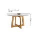 Mesa de Jantar 4 Lugares Arizona com Vidro Cinamomo/Off White/Boucle Bege 20771  - Cel Móveis