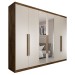 Guarda-Roupa Casal Madalena 6 Portas 6 Gavetas 100% Mdf com Espelho Brauna/Off White - Panorama Móveis