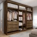 Guarda-Roupa Casal Madalena 6 Portas 6 Gavetas 100% Mdf com Espelho Brauna/Off White - Panorama Móveis