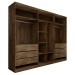 Guarda-Roupa Casal Madalena 6 Portas 6 Gavetas 100% Mdf com Espelho Brauna/Off White - Panorama Móveis