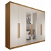 Guarda-Roupa Casal Madalena 6 Portas 6 Gavetas 100% Mdf com Espelho Peroba/Off White - Panorama Móveis