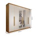 Guarda-Roupa Casal Madalena 6 Portas 6 Gavetas 100% Mdf com Espelho Peroba/Off White - Panorama Móveis