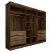 Guarda-Roupa Casal Madalena 6 Portas 6 Gavetas 100% Mdf com Espelho Brauna - Panorama Móveis