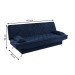 Sofá Cama 3 Lugares Polaris Retrátil Veludo  Azul - Vian