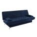 Sofá Cama 3 Lugares Polaris Retrátil Veludo  Azul - Vian